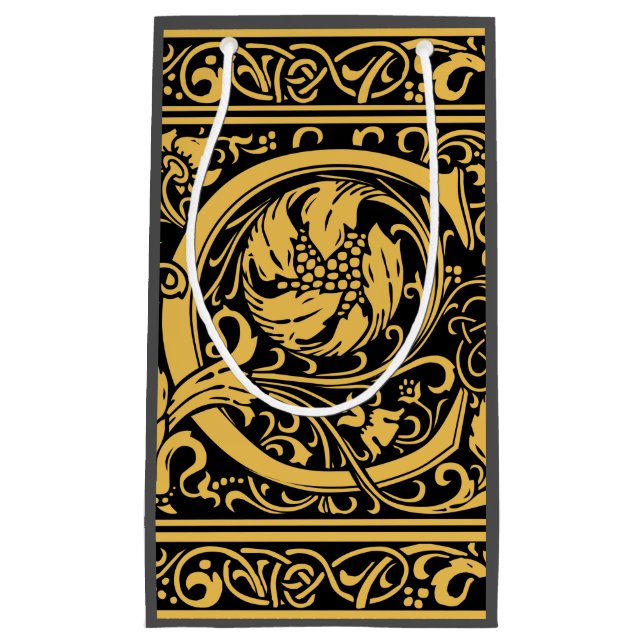 Letter C Medieval Monogram Art Nouveau Small Gift Bag (Front)