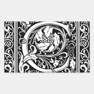 Letter C Medieval Monogram Art Nouveau Sticker