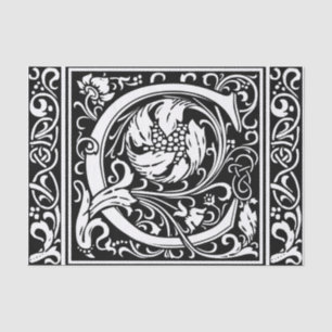Letter C Medieval Monogram Art Nouveau Tissue Paper