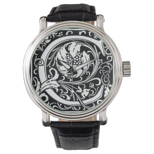 Letter C Medieval Monogram Art Nouveau Watch