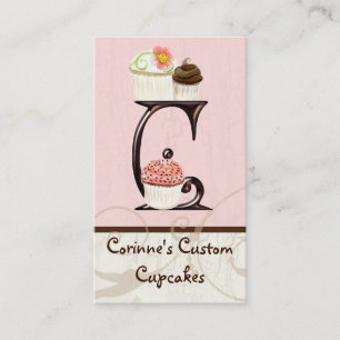 Letter C Monogram Dessert Bakery Business Cards