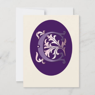 Letter C Monogram Fleur de lis Invitation