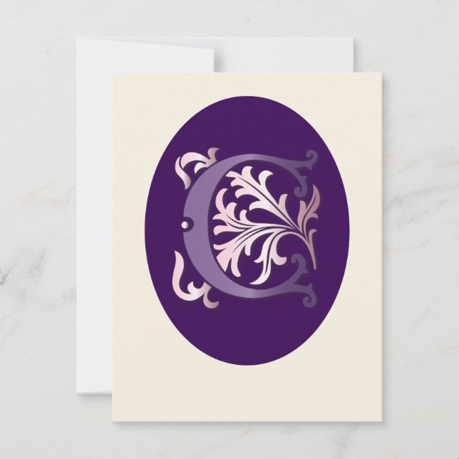 Letter C Monogram Fleur de lis Invitation (Front)
