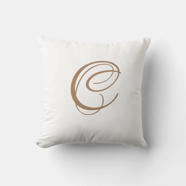 Letter C Monogram Initial Custom Throw Pillow (Front)