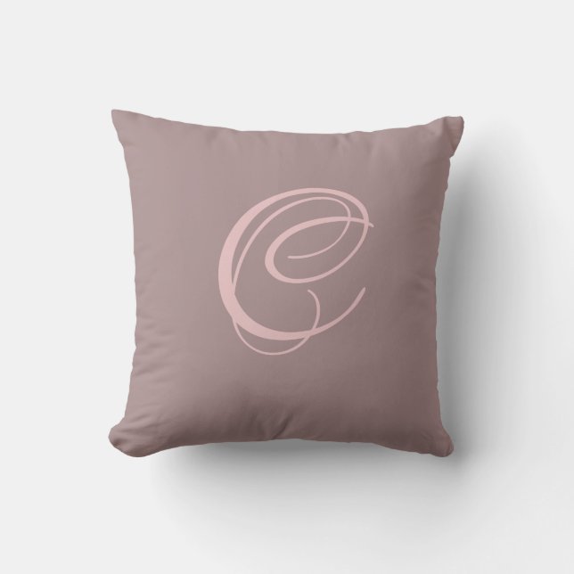 Letter C Monogram Initial Custom Throw Pillow (Front)