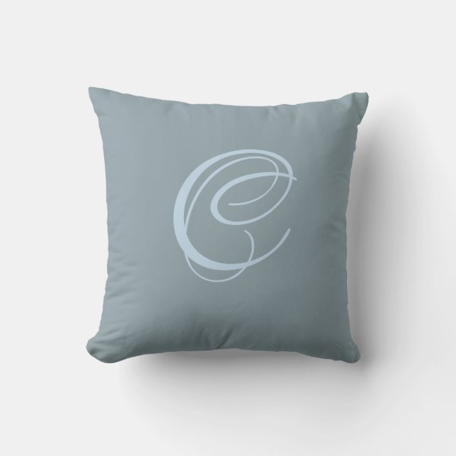 Letter C Monogram Initial Custom Throw Pillow (Front)