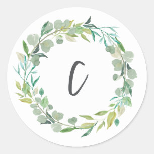 Letter C Monogram Initial Sticker Envelope Seal