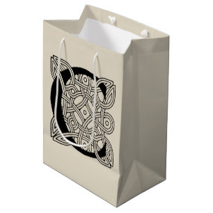 Letter C Monogram Vintage Celtic Knot Print Medium Gift Bag