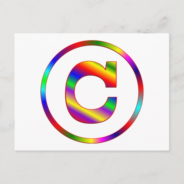 Letter C Rainbow Postcard (Front)