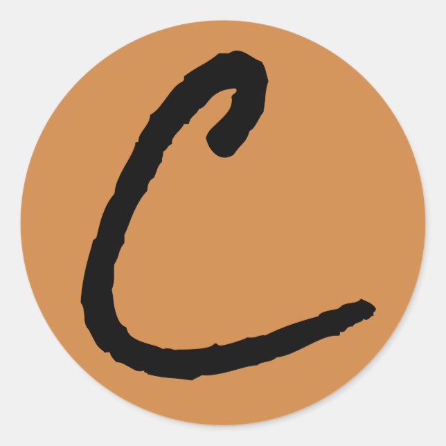 Letter C Rock Salt Alphabet by Janz Peru Gold Classic Round Sticker (Front)
