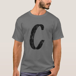 Letter C Single Initial Capital Alphabet Monogram T-Shirt