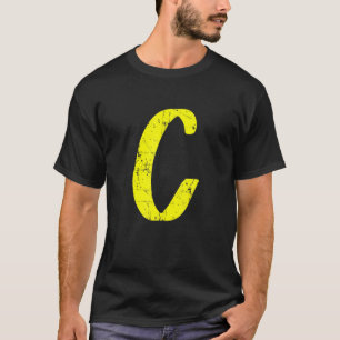Letter C Single Initial Capital Alphabet Monogram T-Shirt