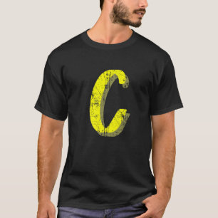 Letter C Single Initial Capital Alphabet Monogram T-Shirt
