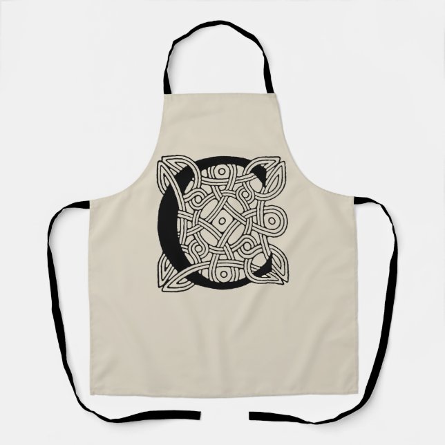Letter C Vintage Celtic Knot Monogram Apron (Front)