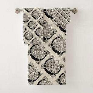 Letter C Vintage Celtic Knot Monogram Bath Towel Set