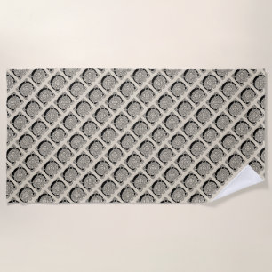 Letter C Vintage Celtic Knot Monogram Beach Towel