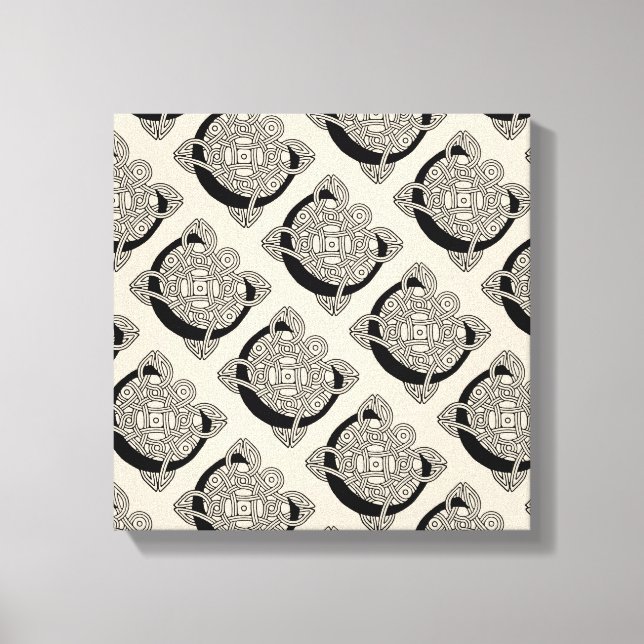 Letter C Vintage Celtic Knot Monogram Canvas Print (Front)