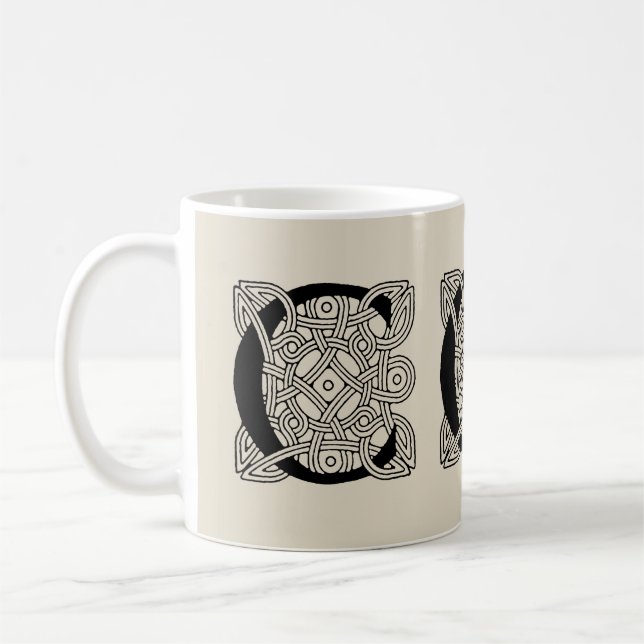 Letter C Vintage Celtic Knot Monogram Coffee Mug (Left)