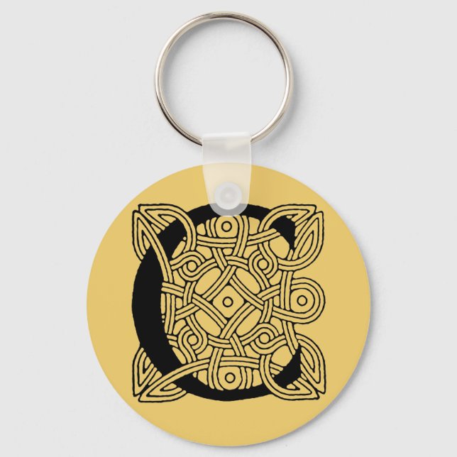 Letter C Vintage Celtic Knot Monogram Keychain (Front)