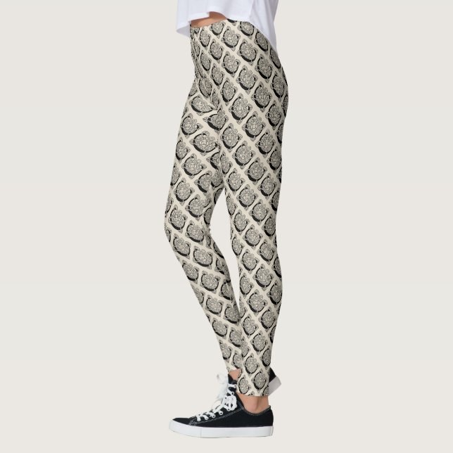 Letter C Vintage Celtic Knot Monogram Leggings (Left)