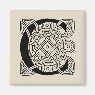 Letter C Vintage Celtic Knot Monogram Magnet