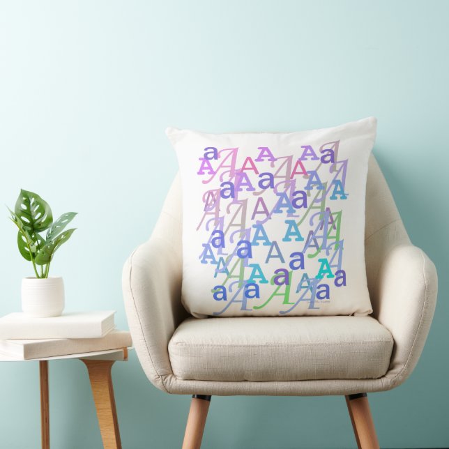 Letter Confetti "A" Throw Pillow (Chair)