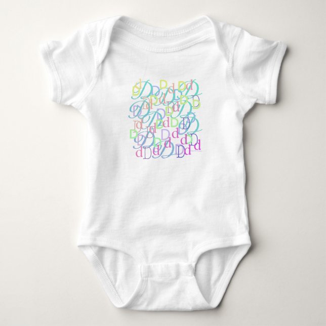 Letter Confetti "D" Baby Romper (Front)