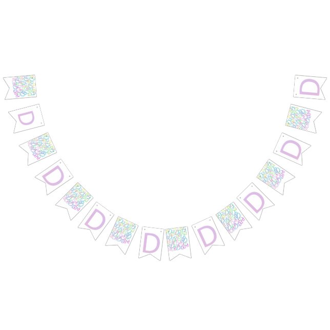 Letter Confetti "D" Bunting Flags (All)