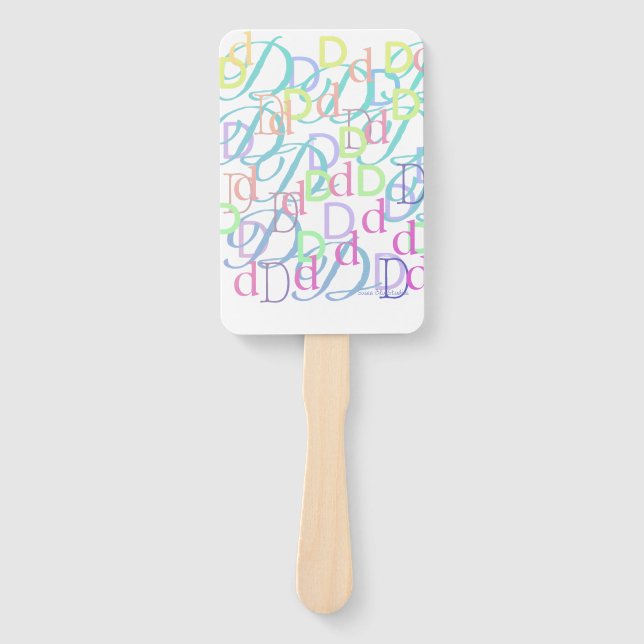 Letter Confetti "D" Hand Fan (Front)