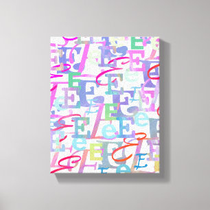 Letter Confetti "E" Canvas Print