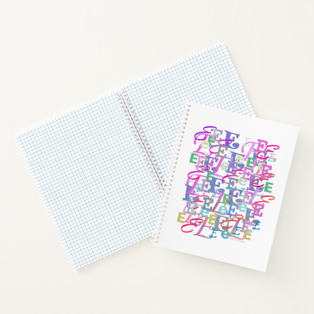 Letter Confetti "E"  Notebook (Inside)