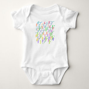 Letter Confetti "F" Baby Romper
