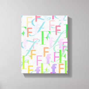 Letter Confetti "F" Canvas Print