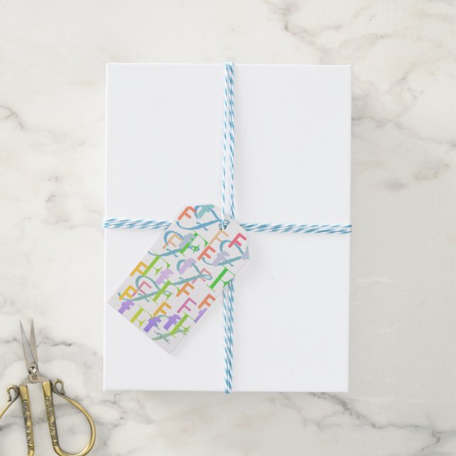 Letter Confetti "F" Gift Tags (With Twine)