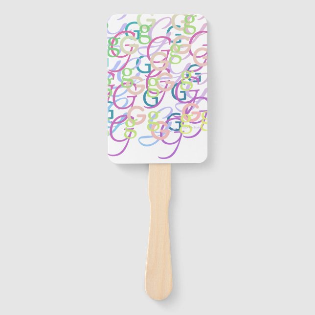 Letter Confetti "G" Hand Fan (Front)