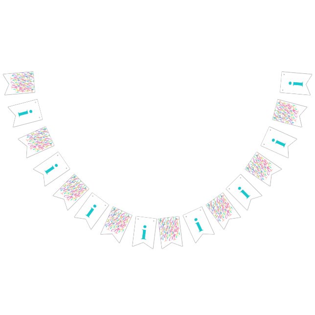 Letter Confetti "I" Bunting Flags (All)