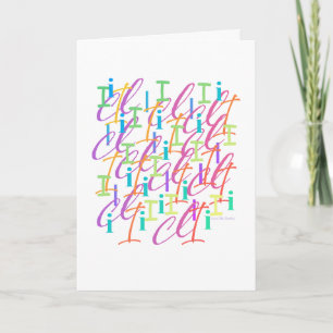 Letter Confetti "I" Card