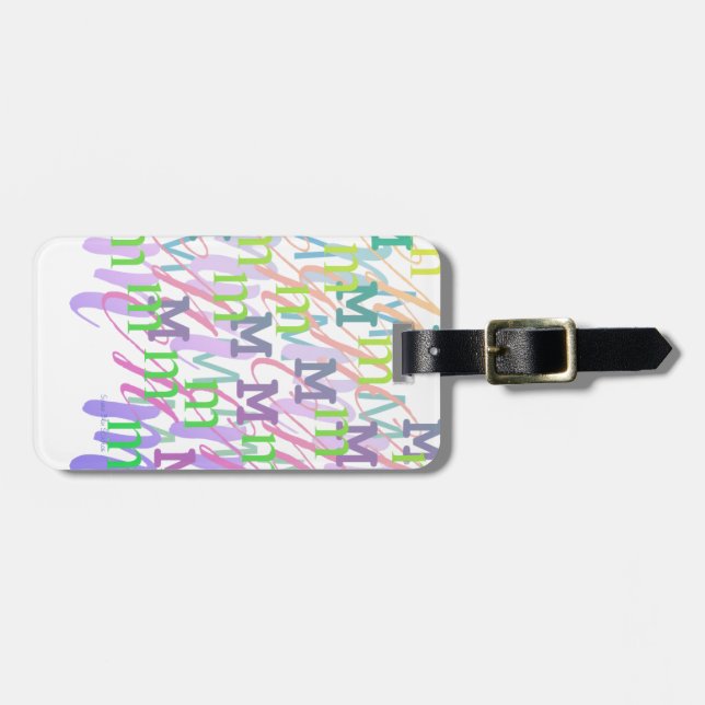 Letter Confetti "M" Luggage Tag (Front Horizontal)