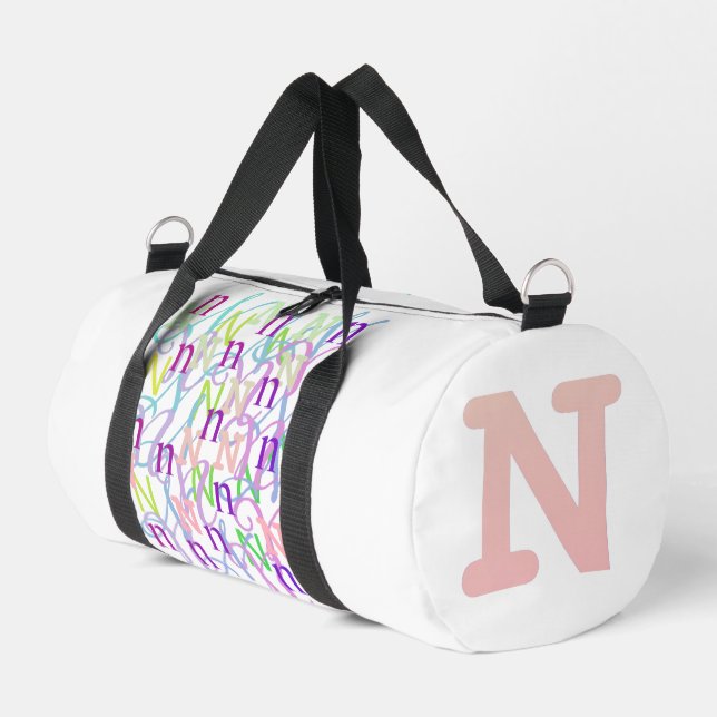  Letter Confetti "N"  Duffle Bag (Left Corner)