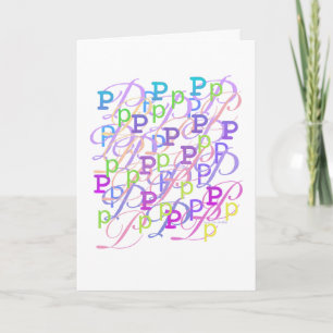 Letter Confetti "P" Card