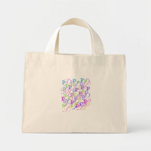 Letter Confetti "P" Mini Tote Bag