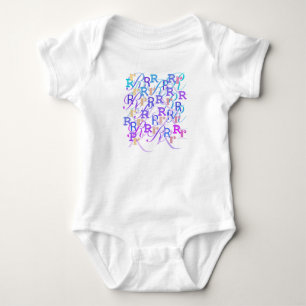 Letter Confetti "R" Baby Romper