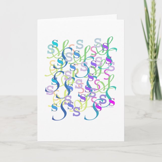 Letter Confetti "S" Card (Front)