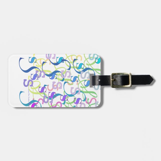Letter Confetti "S" Luggage Tag (Front Horizontal)
