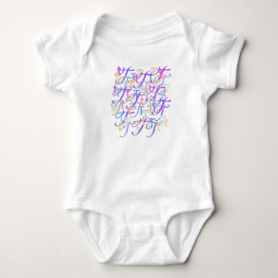 Letter Confetti "T" Baby Romper
