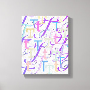 Letter Confetti "T" Canvas Print