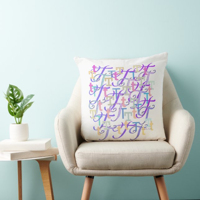 Letter Confetti "T" Throw Pillow (Chair)