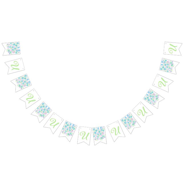 Letter Confetti "U" Bunting Flags (All)