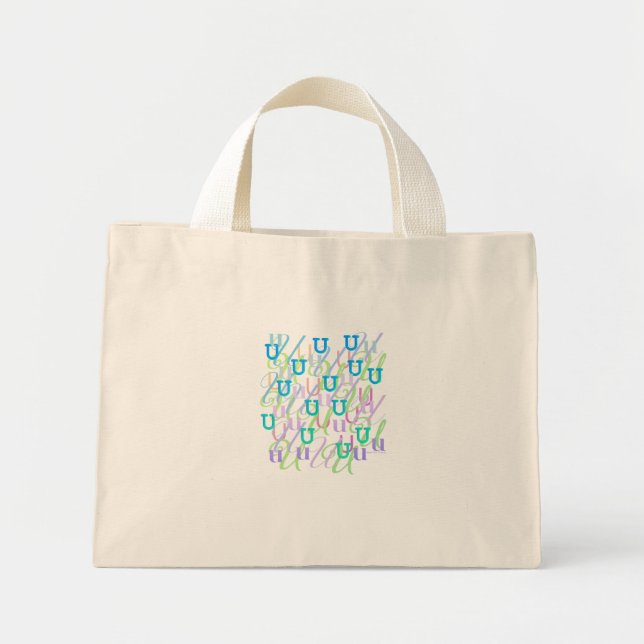 Letter Confetti "U" Mini Tote Bag (Front)