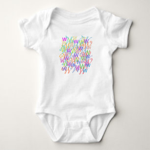 Letter Confetti "W" Baby Romper